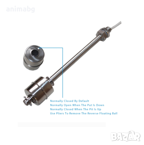 ANIMABG Поплавък от неръждаема стомана, Със сензор за нивото на течността, Рзмер L: 200M, снимка 7 - Друга електроника - 44680142