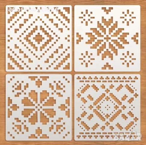 Шаблон стенсил Шевици - 4 вида