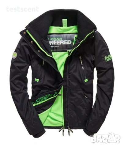 $107 Мъжко яке Superdry Windcheater – XXL, черно/зелено