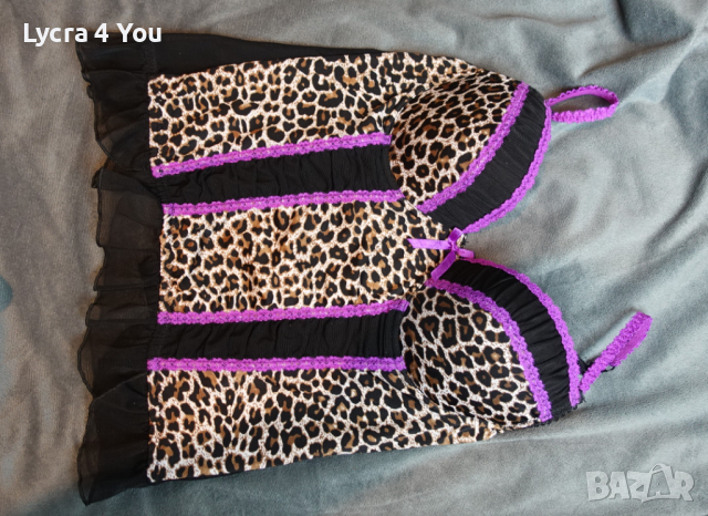 Okay 75B размер корсет в енимал принт и черен тюл, снимка 9 - Корсети, бюстиета, топове - 36556355