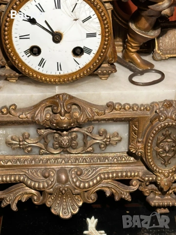 Каминен часовник мрамор , снимка 8 - Антикварни и старинни предмети - 54246773