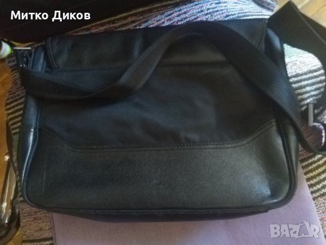 Guess мъжка чанта маркова за през рамо лаптоп естествена кожа -промазан плат 37х27х9см като нова, снимка 6 - Чанти - 39245090