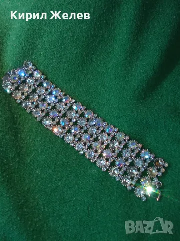 КРАСИВА ПОСРЕБРЕНА РЕТРО СТИЛ ГРИВНА с ИСКРЯЩИ ФАСЕТИРАНИ КРИСТАЛИ 47432, снимка 14 - Гривни - 47298470