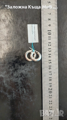 Сребърни обеци халки, снимка 2 - Обеци - 52738120