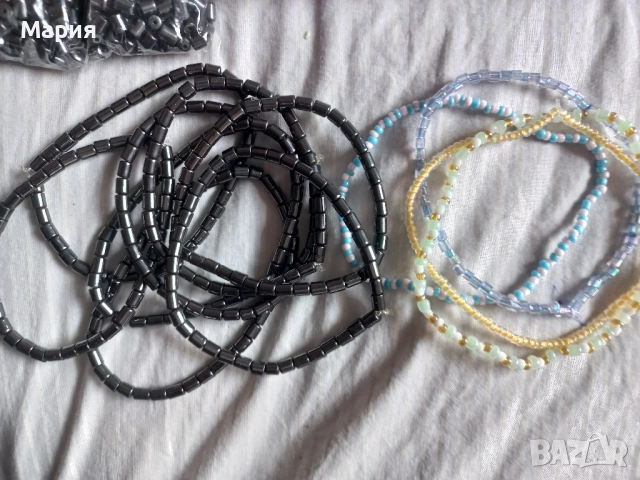 Мъниста хематит и кафяви и гривни, снимка 2 - Гривни - 52696379