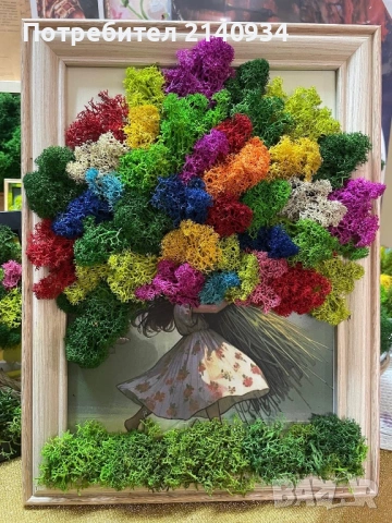 Подаръчна картина със скандинавский мъх✨ „Цветна хармония“ ✨, снимка 5 - Картини - 53308320