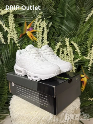 !НОВИ! Nike Air Max 95 | Triple White | + КУТИЯ, снимка 2 - Маратонки - 54167426