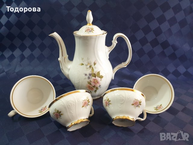 Бароков сервиз за чай,кафе Schönknecht Reichenbach, снимка 3 - Сервизи - 40045590