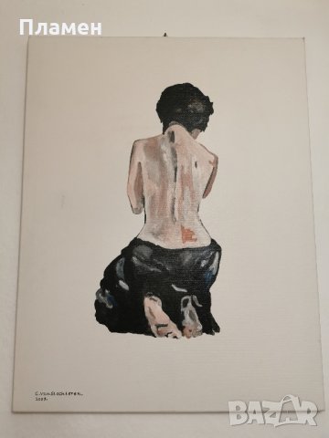 голяма картина на жена тяло акрилни бои върху платно 2007, снимка 2 - Картини - 31059243