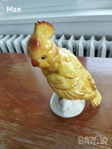 Порцеланов папагал  Какаду антика, снимка 6 - Антикварни и старинни предмети - 50371194