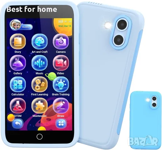 Детски смартфон, 3,97" сензорен екран, обучаема играчка с двойна камера, 210+ игри