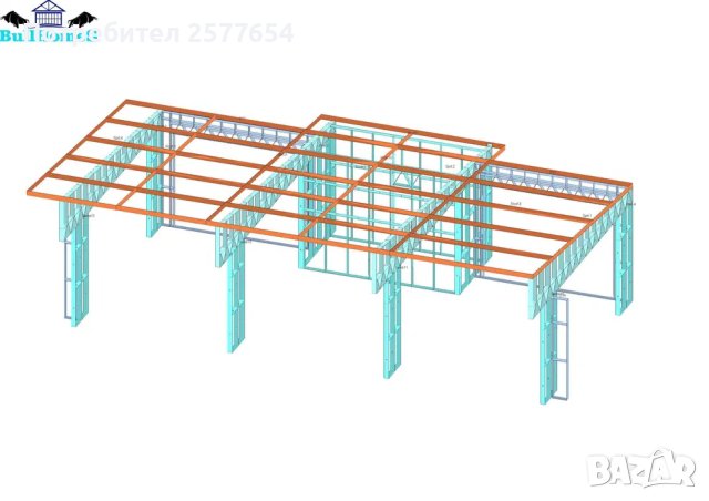 Конструкция за Автомивка - 131м²-15.4м x 8.5м, снимка 2 - Строителни материали - 44177851