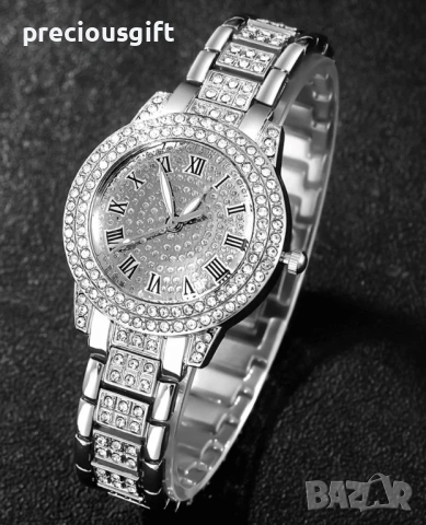 Дамски комплект от 5 части - часовник, колие, гривна, обеци и пръстен, снимка 3 - Дамски - 54139151