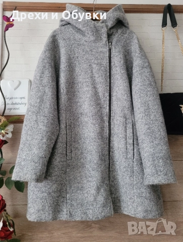 Палто с качулка CUBAS AS вълна, снимка 2 - Палта, манта - 52544440