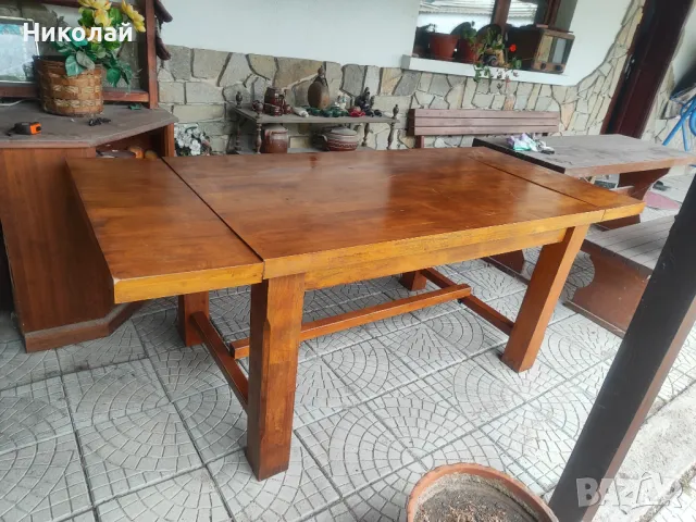 Продавам дървена трапезна маса, снимка 2 - Маси - 47622526