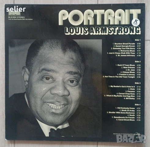 Louis Armstrong ‎– Portrait Двойна плоча-GATEFOLD Издание 🇩🇪 GERMANY 1977г Стил:Dixieland, Louisia, снимка 2 - Грамофонни плочи - 54240403