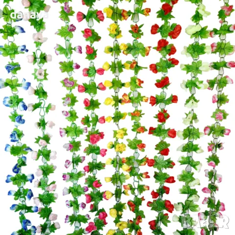 4125 Изкуствена лиана с цветя, 195 см, снимка 16 - Декорация за дома - 42935375