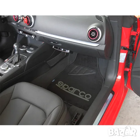 Универсални мокетни стелки Sparco 4 части черни със сиво лого, снимка 2 - Аксесоари и консумативи - 55870193