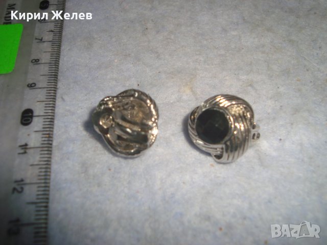 ПОСРЕБРЕНИ ВИНТИДЖ АРТ ОБЕЦИ ФАСЕТИРАН КЛИПС МОДЕЛ 27768, снимка 5 - Обеци - 37789349