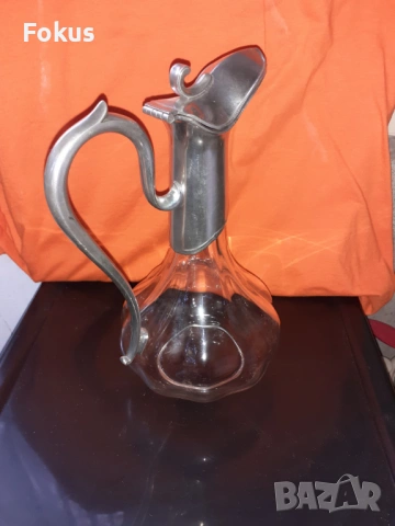 Прекрасна кана графа посребрена маркирана Dumanoir Etain, снимка 2 - Антикварни и старинни предмети - 53294538