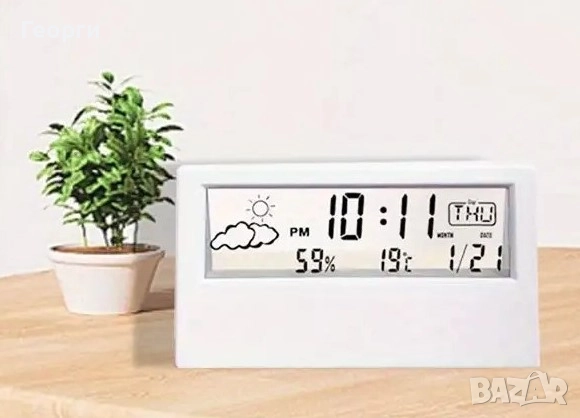 Прозрачен бял LED цифров будилник, снимка 2 - Други - 51695745