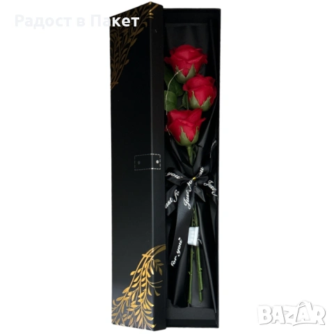 Букет от вечни рози в елегантна кутия с LED светлини, снимка 2 - Подаръци за жени - 53267055