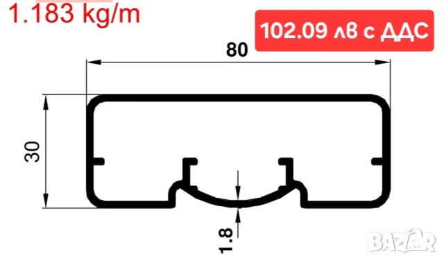 Промоция! Алуминиеви профили за стъклен и алуминиев парапет, снимка 7 - Други - 48973902