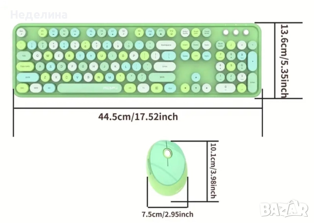 Безжична клавиатура и мишка mofii, снимка 2 - Клавиатури и мишки - 52682416