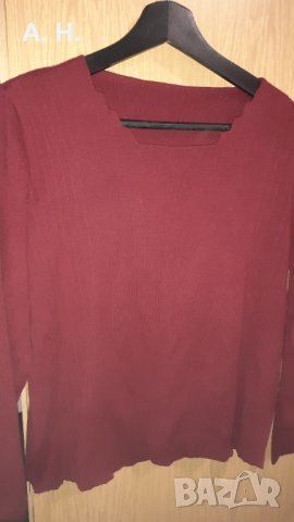 Червена блуза , снимка 2 - Блузи с дълъг ръкав и пуловери - 14990106