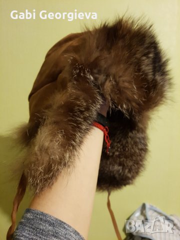 Дамска зимна шапка с естествен косъм , снимка 6 - Шапки - 31856244
