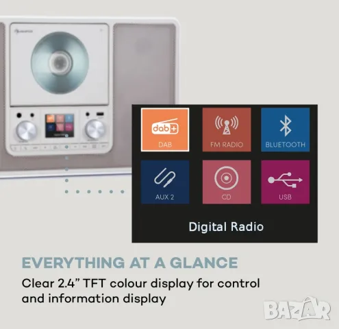 Стилно Цифрово РАДИО / CD / USB с Лед-дисплей и подсветка, снимка 5 - Радиокасетофони, транзистори - 47641078