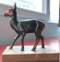 Ар деко бронзова скулптура статуетка върху мраморна основа., снимка 2