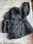 Сиво палто с шарка от еко кожа , снимка 1 - Палта, манта - 34505787