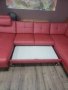 Червен кожен П образен ъглов диван ZE-EM21063 с функция сън, снимка 11