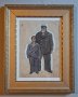 Картина,гваш на худ.Асен Попов,портрет на варненския актьор Идеал Петров, снимка 1 - Антикварни и старинни предмети - 42450103