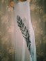 Vila L, XL- Нова дълга рокля от трико в сиво с щампа перо, снимка 5