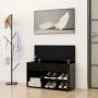 vidaXL Пейка за обувки, черна, 80x30x45 см, инженерно дърво, снимка 3
