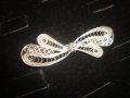 СТАРИННА ФИЛИГРАН СРЕБЪРНА БРОШКА ВИСОКА 950 ПРОБА СРЕБРО с ГРАНУЛАЦИЯ 3633, снимка 5