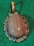 БРОНЗОВ СТАРИНЕН РЕТРО АРТ ПЕНДАНТ с ИВИЧЕСТ ШЛИФОВАН НЕФРИТ АРТ ДЕКО СТИЛ 21084, снимка 4