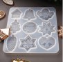 1 вид - 9 Коледни фигурки висулки силиконов молд форма фондан смола глина гипс шоколад декор, снимка 2