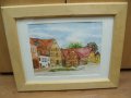№ 5827 стара картина с рамка   - акварел - картон, снимка 2