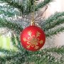 3246 Комплект коледни червени топки за елха Снежинки, 6 броя, снимка 2