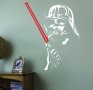 Dart darth Vader Дарт Вeйдър Star Wars Междузвездни войни бял самозалепващ стикер лепенка стена, снимка 1