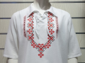 Нова мъжка риза с връзки, яка и трансферен печат Шевица, Етно мотив, България, снимка 2