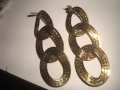 МАСИВНИ ТЕЖКИ БРОНЗОВИ РЕТРО СТИЛНИ ЗЛАТИСТИ МЕСИНГОВИ ОБЕЦИ 9342, снимка 6
