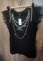 River Island нова с етикет тениска топ с перли и тюл, снимка 3