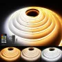 AXMOTUT CCT COB LED лента 5 метра, димируема, 2700K-6500K 24V, CRI 90+ с дистанционно и захранване, снимка 1