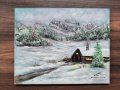 Зима в планината маслена картина , снимка 2
