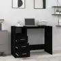 vidaXL Бюро с чекмеджета, черно, 102x50x76 см, инженерно дърво, снимка 3
