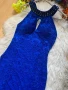 Дълга турско синя дантелена рокля , снимка 2